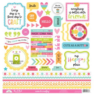Doodlebug Cute & Crafty Sticker - This & That